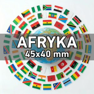 Flagi Afryka 58 szt. (zestaw) Wlepki, naklejki, sticker, kamper, przyczepa, motocykl