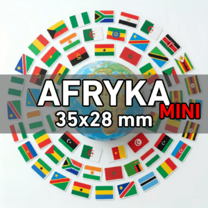 Flagi Afryka MINI 58 szt. (zestaw) Wlepki, naklejki, sticker, kamper, przyczepa, motocykl