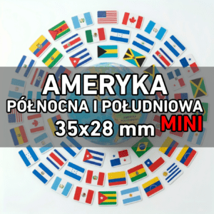 Flagi Ameryka Południowa i Północna MINI 40 szt. (zestaw) Wlepki, naklejki, sticker, kamper, przyczepa, motocykl