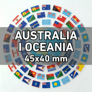 Flagi Australia i Oceania 20 szt. (zestaw) Wlepki, naklejki, sticker, kamper, przyczepa, motocykl