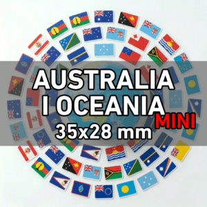 Flagi Australia i Oceania MINI 20 szt. (zestaw) Wlepki, naklejki, sticker, kamper, przyczepa, motocykl