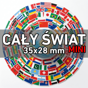Flagi cały świat MINI 224 szt. (zestaw) Wlepki, naklejki, sticker, kamper, przyczepa, motocykl