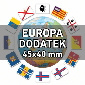 Flagi Europa - Dodatek 19 szt. (zestaw) Wlepki, naklejki, sticker, kamper, przyczepa, motocykl