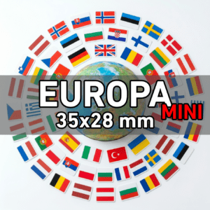 Flagi Europa MINI 59 szt. (zestaw) Wlepki, naklejki, sticker, kamper, przyczepa, motocykl