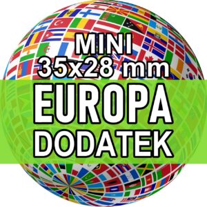 Flagi Europa MINI - Dodatek 19 szt. (zestaw) Wlepki, naklejki, sticker, kamper, przyczepa, motocykl
