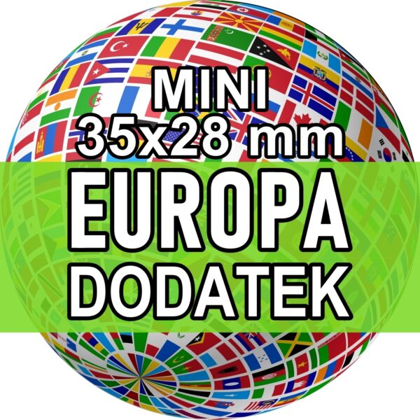 Flagi Europa MINI - Dodatek 19 szt. (zestaw) Wlepki, naklejki, sticker, kamper, przyczepa, motocykl