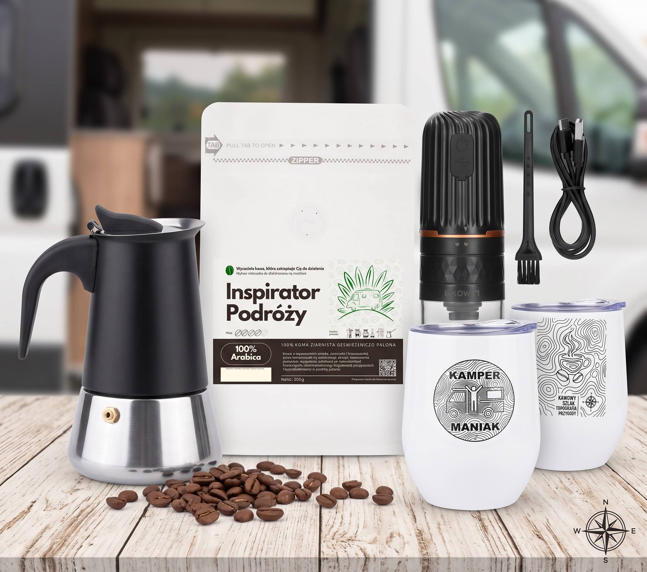 Mobilny Barista - zestaw do parzenia kawy